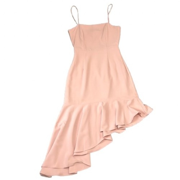 superdown Dresses & Skirts - Superdown Malaya Asymmetric Ruffle Dress Baby Pink Coquette Spring Size XS